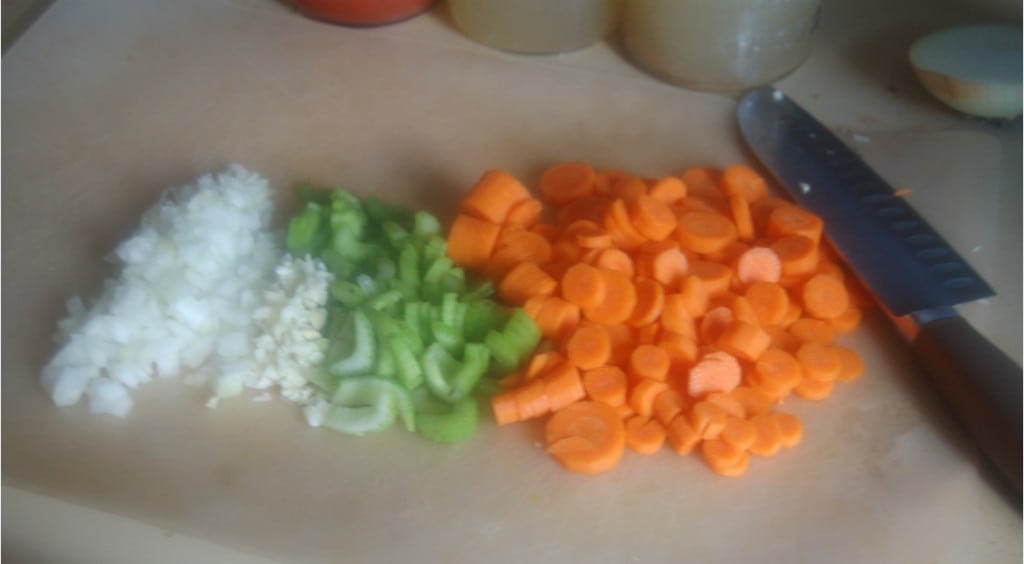 chopped veggies